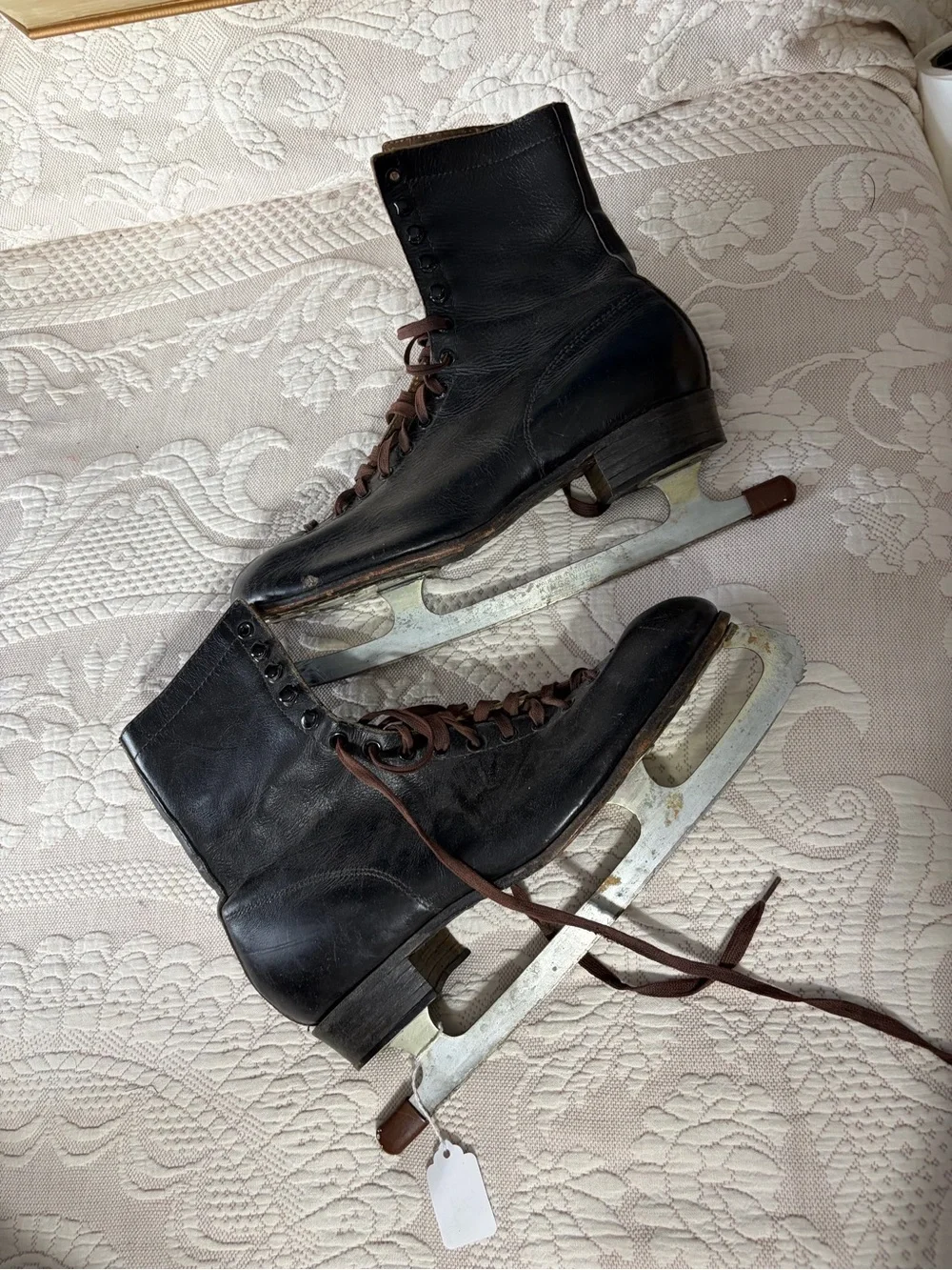 Arch Support Canada Black Leather Lace-Up Figure Ice Skates Size 10 Pair